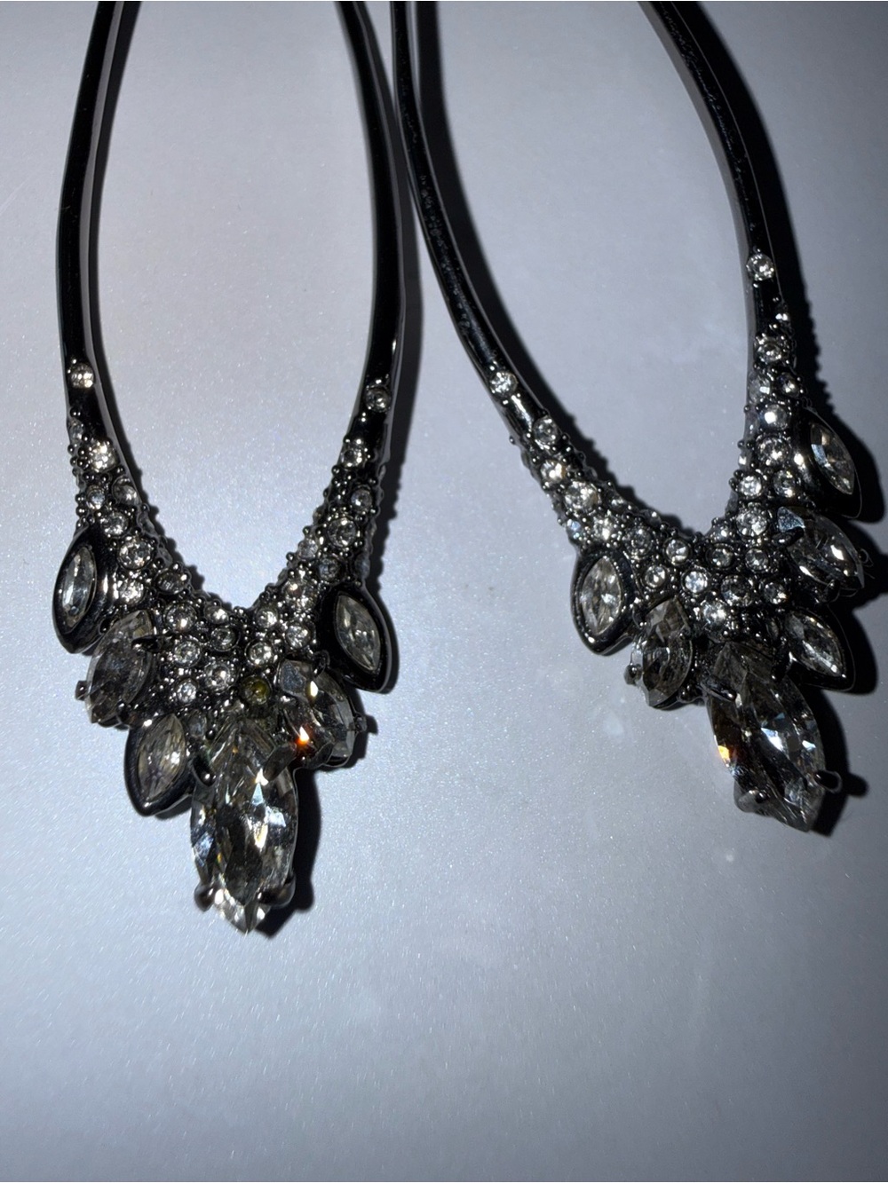 Rare Authentic Alexis Bittar Crystal Open Teardrop Earrings - Picture 4 of 8